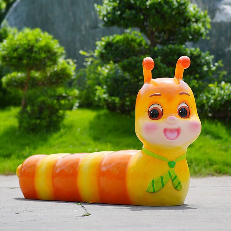 座椅玻璃卡通幼儿园毛虫公园摆件商场雕塑毛毛景区外景动物玻璃钢
