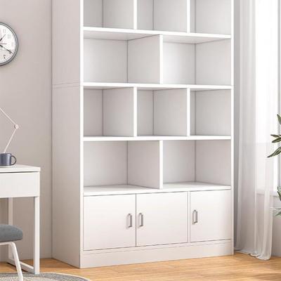 简易书架落地靠墙客厅置物架分层收纳架储物柜子一体简约家用书柜