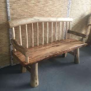 实木沙发椅香樟木三人休闲靠背椅原木异形客厅民宿创意装饰宅寂风