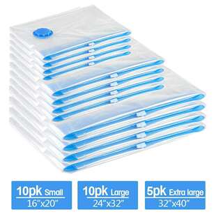 电商现货25件套透明衣服压缩袋子被子抽真空收纳袋可配抽气泵