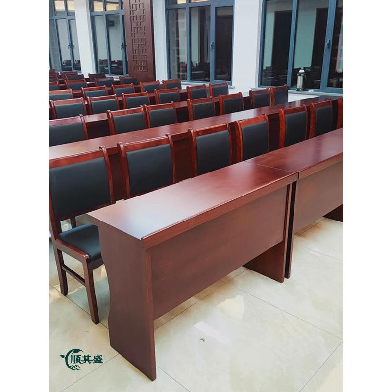 双人三人会议桌课桌油漆条桌长桌实木条形桌会议室桌椅培训长条桌