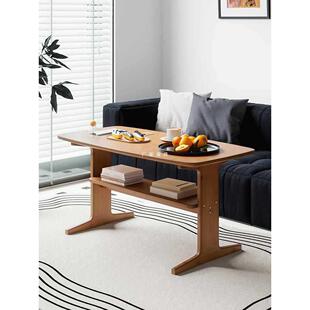 茶几客厅家用小户型现代简约茶桌双层可吃饭日式60cm加高腿小