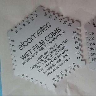 原装 3000μ湿膜测厚仪铝制六角湿膜 易高B112AL六角湿膜梳25