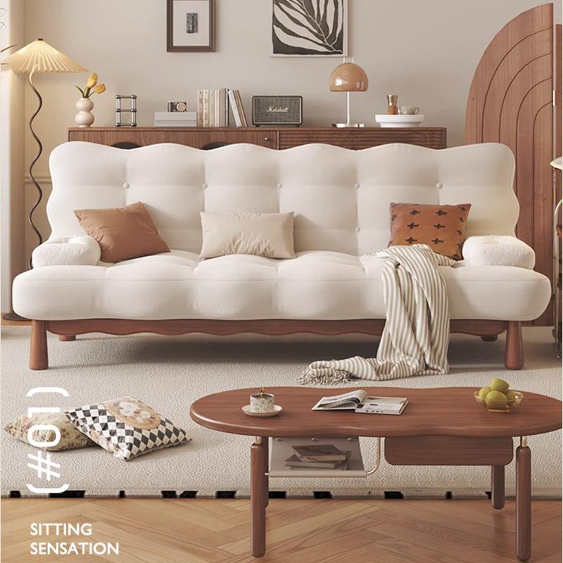 法式实木沙发床折叠坐卧两用客厅小户型多功能复古双人家用伸缩床