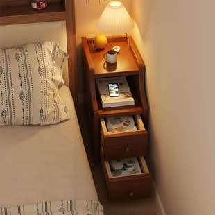 床头柜实木小型极窄床边夹缝置物柜超窄家用卧室30cm宽迷你窄柜