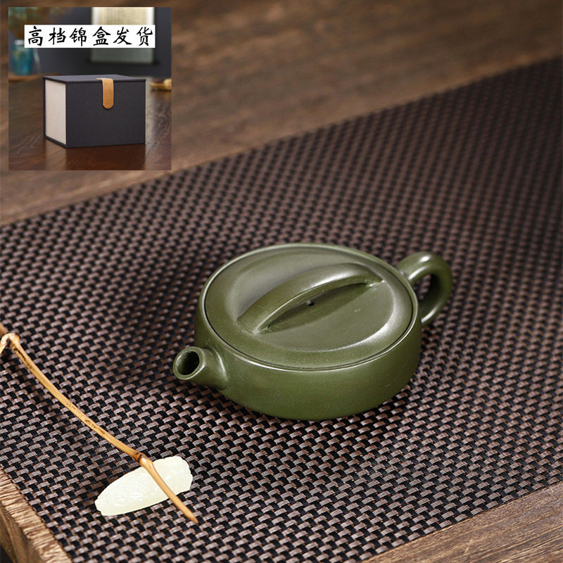 一片瓦壶宜兴紫砂壶批发家藏绿泥大口汉瓦茶壶茶具工堂直播供货