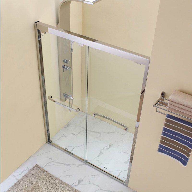 新款304不锈钢淋浴房干湿分离一字型淋浴房隔断铝合金玻璃门工厂