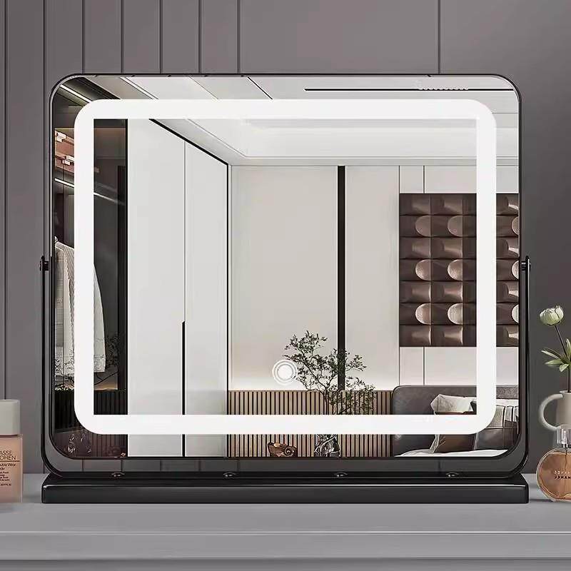 化妆镜带灯台式桌面led智能触控专业补光梳妆镜好莱坞化妆镜