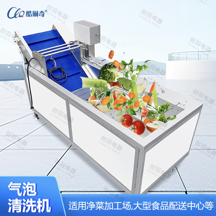 l新款2,2米大型洗菜机多功能全自动不锈钢无损清洗鼓泡清洗机