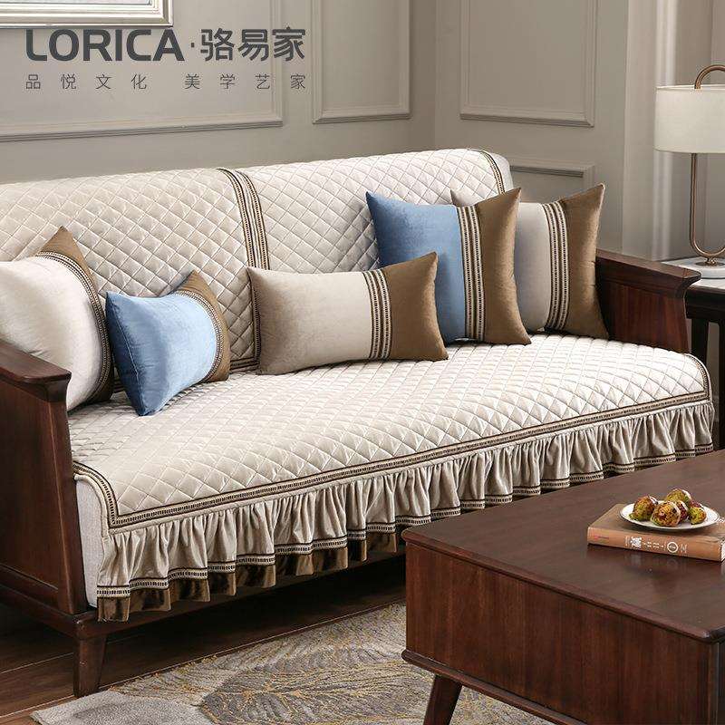 欧式沙发套沙发罩全套2020年新中式毛绒沙发垫冬季防滑加厚实木罩