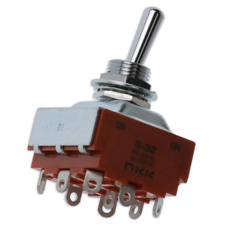 NKK日开9脚二档超大电流钮子开关S-32拨动纽子