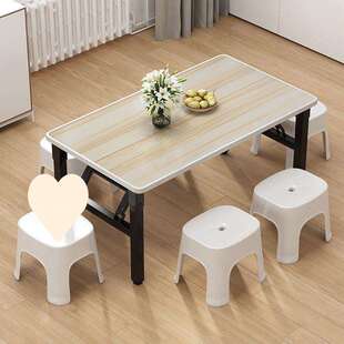 折叠桌子免安装折叠桌摆地摊桌子矮桌便携式吃饭桌子长方形小桌子