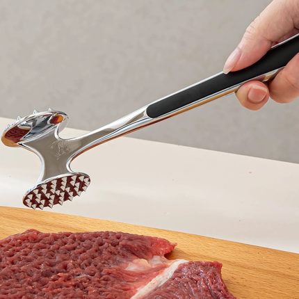松肉断筋更入味 食品级敲肉锤厨房家用牛排辅食双面肉捶神器商用