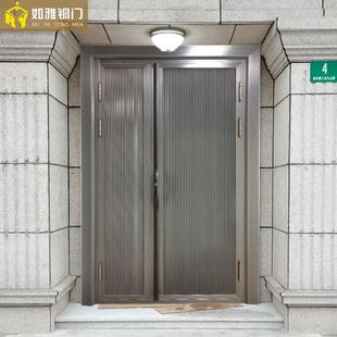 简易防盗门 别墅铜门子母门现代轻奢家用进户门入户大门定制新中式