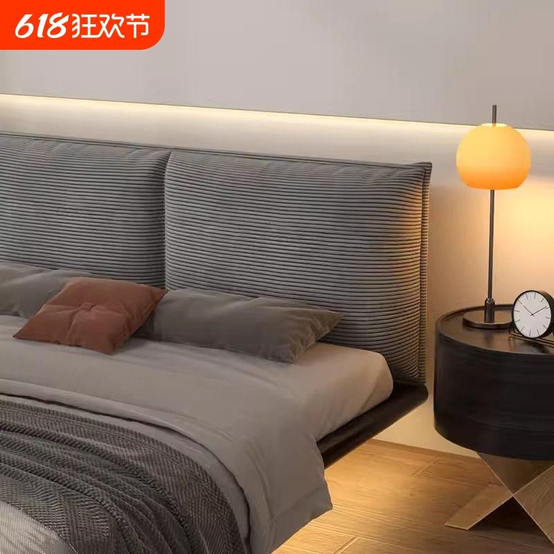 床头软包靠垫灯芯绒靠背双人可拆卸可水洗现代简约魔术贴床头靠垫