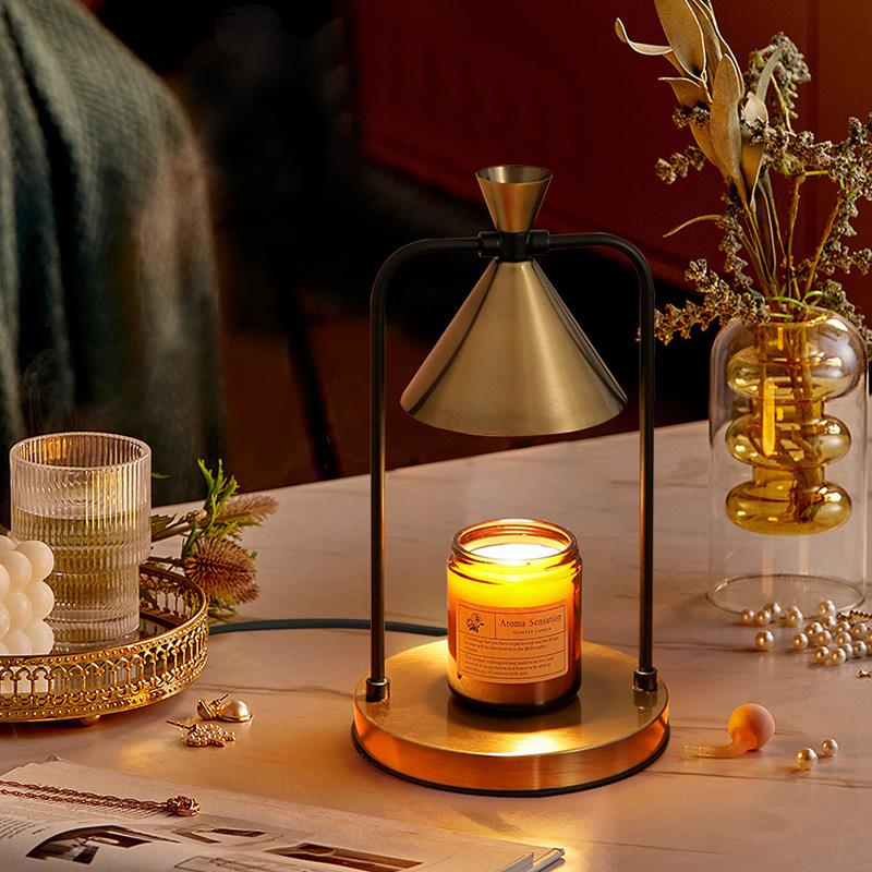 经典复古铁艺香薰灯融蜡灯扩香无火定时调温香氛书房卧室床头台灯
