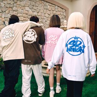 STA X RMD春秋SR国潮发泡印花内搭打底衫美式体恤情侣长袖T恤男女