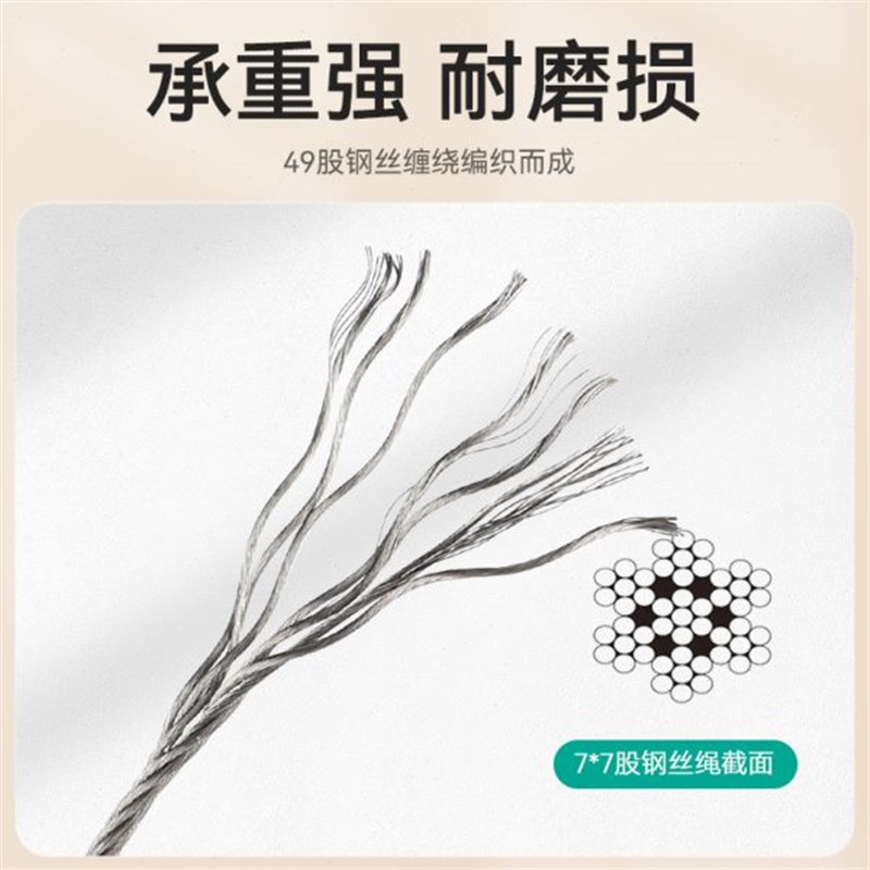 304不锈钢钢丝绳1 1.5 2 3 4 5 6Hmm超细软钢丝线防水晾衣晾被绳