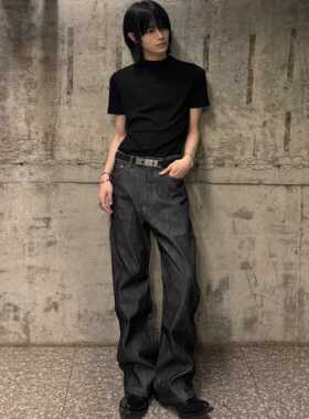 EchoForge原牛13盎司百搭微喇牛仔裤通勤神裤刺绣马毛皮牌