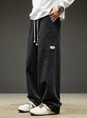 筒裤子男士季薄81178宽松美式男装休直闲 裤男生长裤伞款兵工装夏