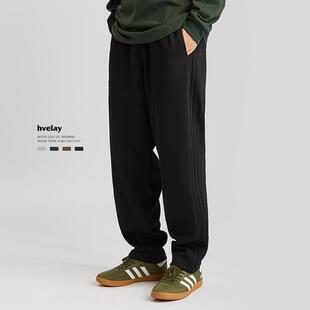 春秋复古潮牌百搭宽松直筒休闲裤 男款 重磅运动休闲卫裤 hvelay美式