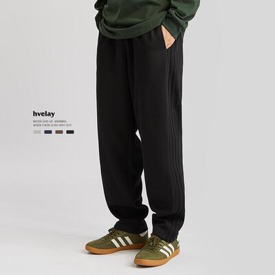 hvelay美式重磅运动休闲卫裤男款春秋复古潮牌百搭宽松直筒休闲裤