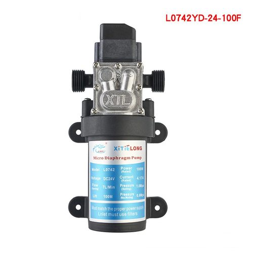 12V自来水增压泵小型家用全自动电动隔膜泵自吸加压抽水泵80W100W