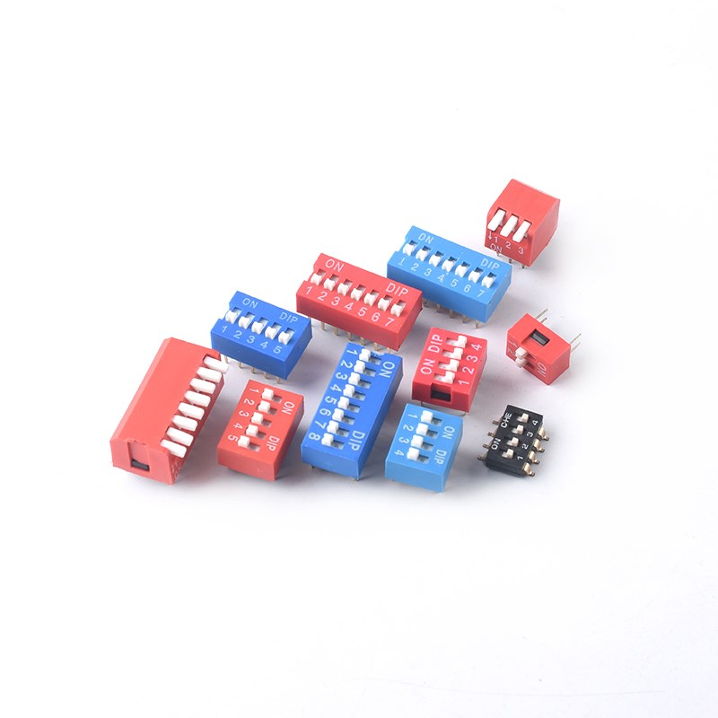 拨码开关DS-1P2P3P4P5P6P7P8P10PIN-12位2.54mm直插平拨侧拨贴片