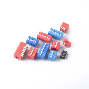 12位2.54mm直插平拨侧拨贴片 1P2P3P4P5P6P7P8P10PIN 拨码 开关DS