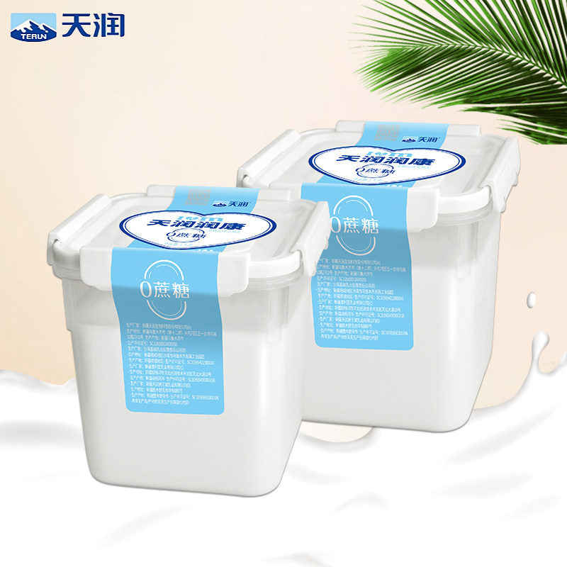 新疆天润零蔗糖低温全脂风味发酵乳老酸奶桶装润康酸奶1kg*2桶装,咖啡/麦片/冲饮,低温酸奶,淘宝优惠券,粉丝福利购,淘宝优惠卷