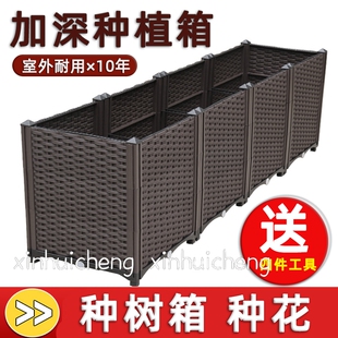 极速花箱种树专用栽果树种植箱阳台大号家M用花盆塑料楼顶户外种