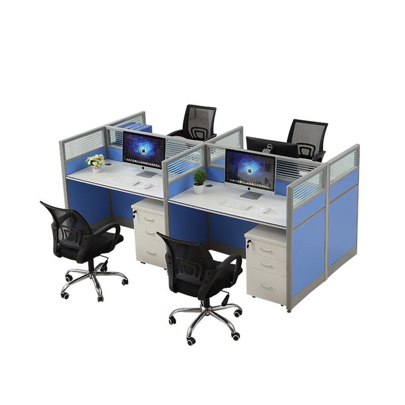 极速职员b办公桌四人位人位多人员工电脑桌椅组合246员工位屏风卡