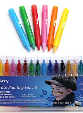 极速Lauva 16 Colors Halloween Face Paint KMit Pencils for Ki