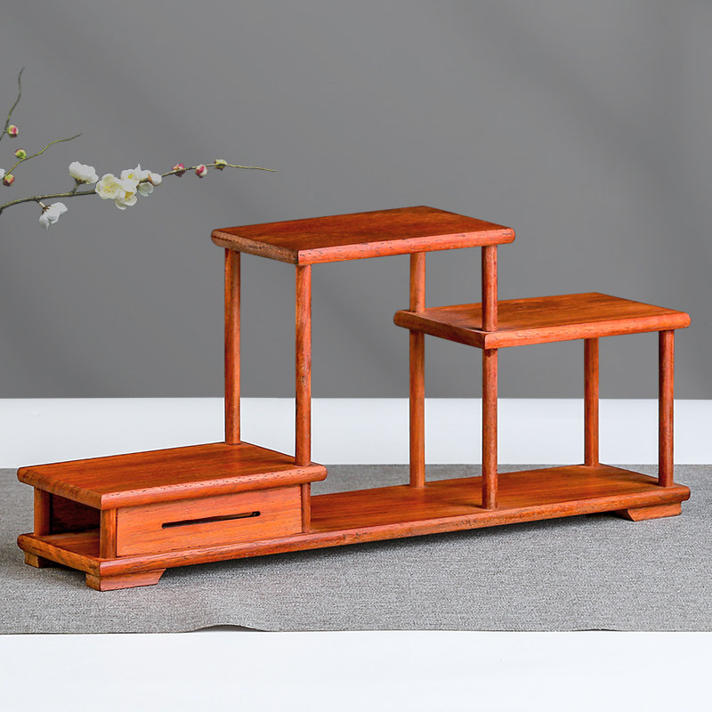 极速新中式实木质博m古架置物架子红木多宝阁客厅桌面茶叶展示柜