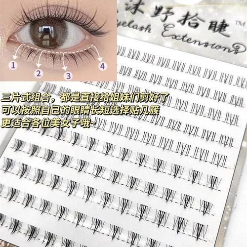 极速洛兜十排小野猫分段式下v睫毛超自然仿真嫁接单簇向日葵狐系