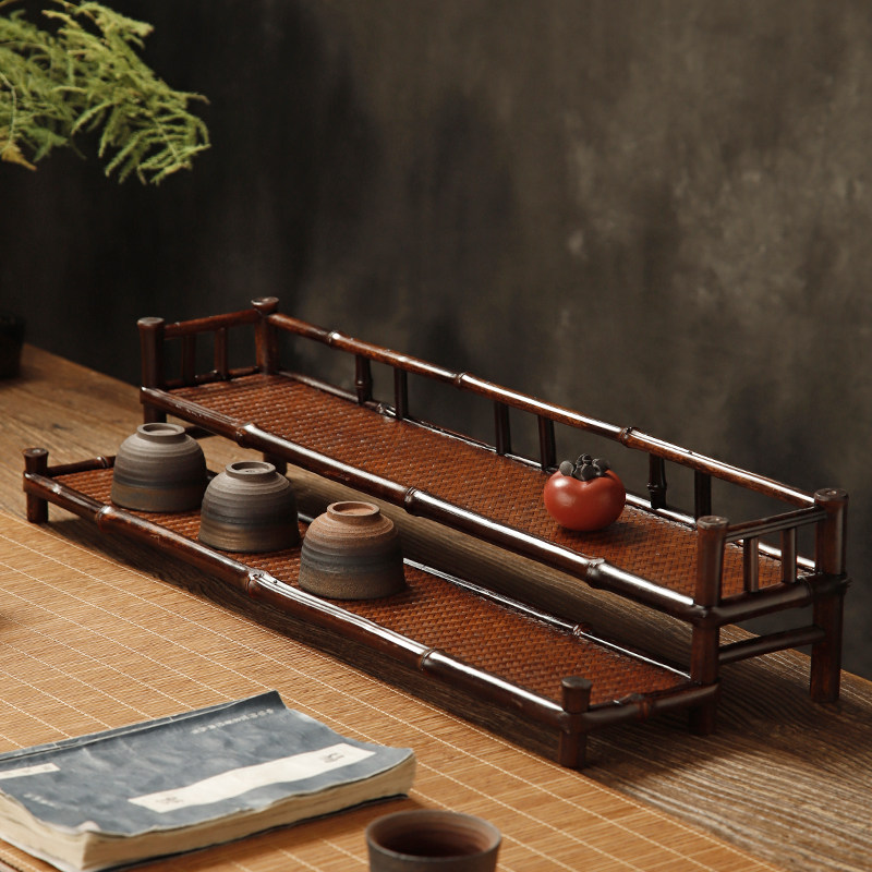 极速紫竹双层茶杯架竹制茶具收纳展示架家用晾杯架U围栏茶壶架茶,餐饮具,茶道/零配,淘宝优惠券,粉丝福利购,淘宝优惠卷