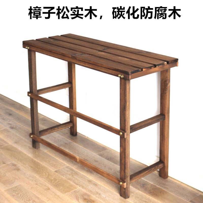 极速空调外c机罩花架实木防腐户外多肉绿植定制小桌子阳台置物架