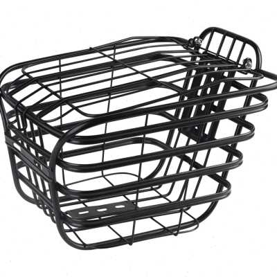 极速电动车车篮子前挂q加大加粗篮筐自行车带盖子车篓子前置储物