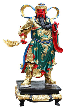 极速寺庙佛像1米3关公q招财客厅关公摆件供奉横刀关公1米6珈蓝神