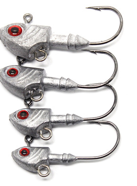 极速路亚鱼钩鱼头钩7g1p0g14g20g铅头钩鱼形铅头钩尖嘴钩软饵钩。