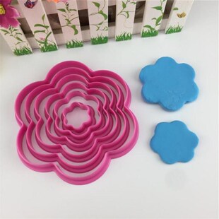 极速6pcs/set Geometric Ctutters Fondant Cookie Cutter Flower