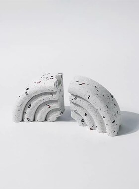 极速现代极简创意k几何大理石书档书靠书立架摆件软装样板间书房