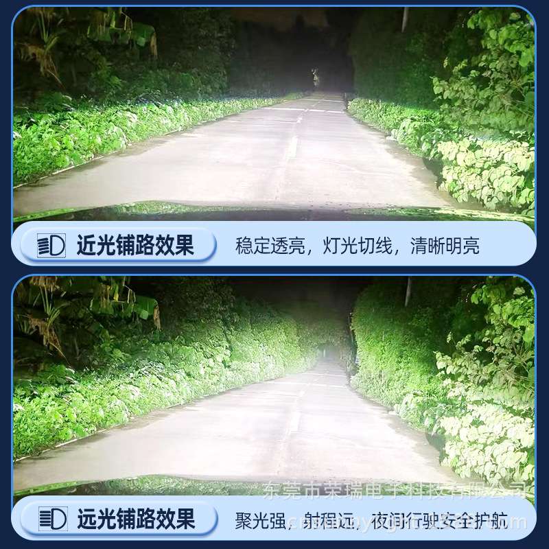 跨境新品三铜管大功率150W汽车LED大灯4300K暖白光LED车灯H7灯泡