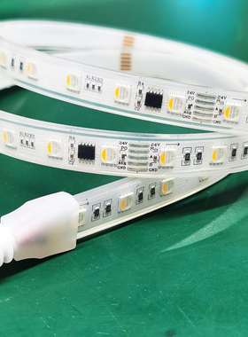 DMX512 SM18512灯带RGBW10段60灯10MM 485可编程幻彩灯条可寻址