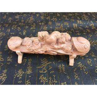 厂家直供桃木雕刻 桃木 如意福禄童子摆件