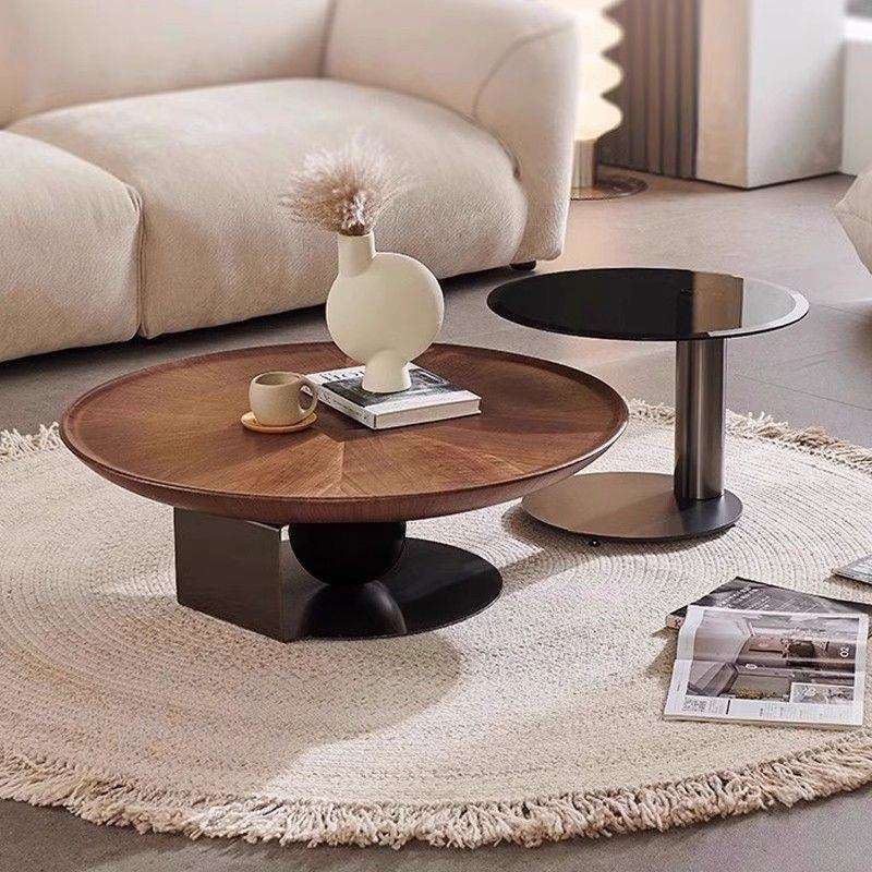 意式极简圆形创意茶几边几组合现代简约客厅家用小户型轻奢高级感