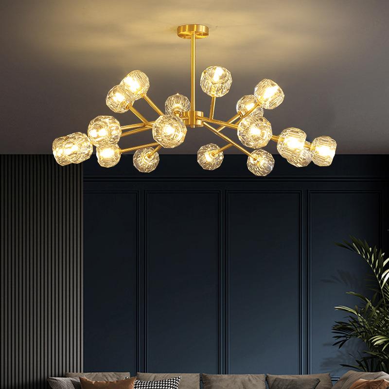 后现代轻奢全铜客厅吊灯现代简约北欧餐厅卧室创意大气分子灯