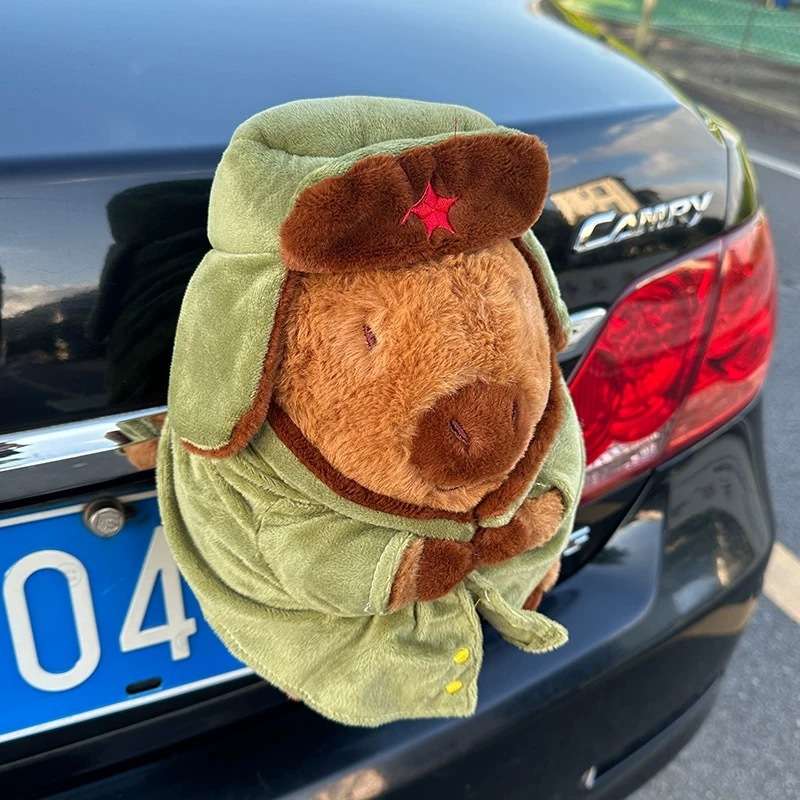 fYl卡皮巴拉水豚汽车尾部挂件车外玩偶车载车屁股后备箱摩托电动
