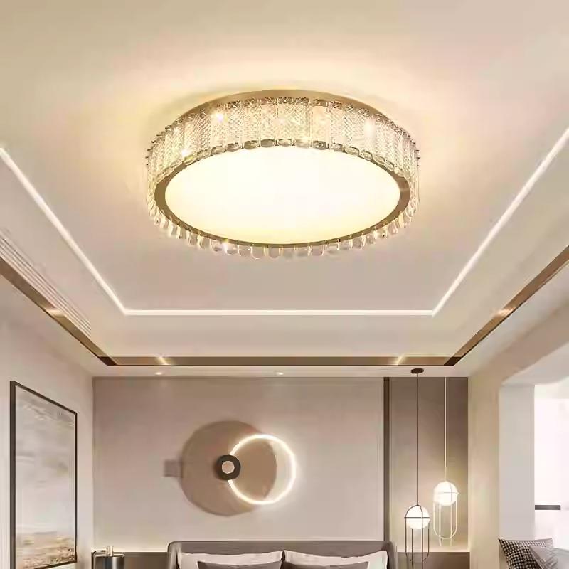 现代简约方形客厅轻奢水晶灯别墅餐厅书房卧室房间创意大气吸顶灯