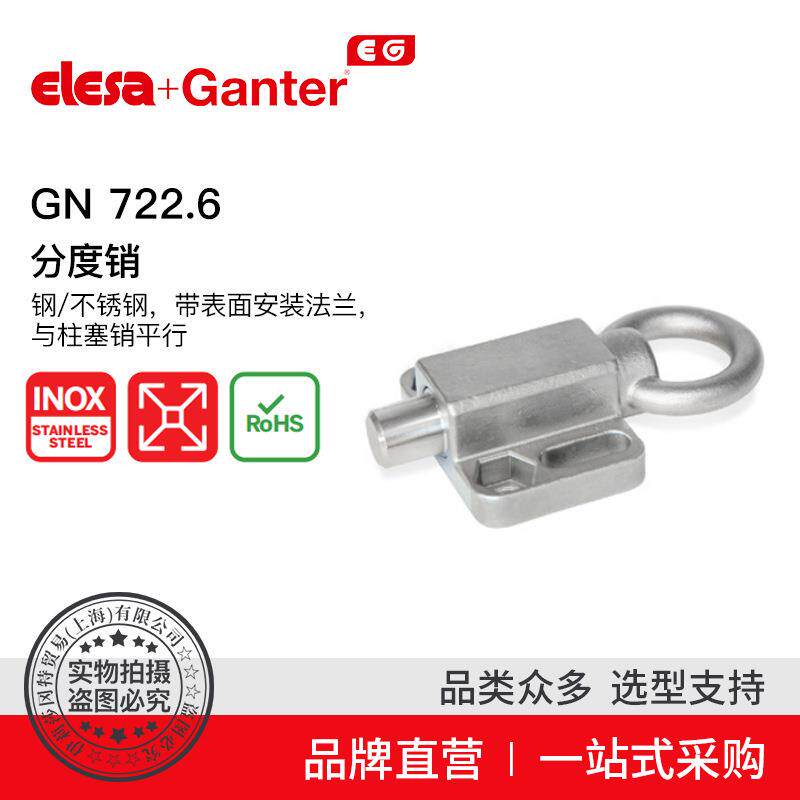 Elesa Ganter伊莉莎冈特 GN 722.6 分度销 带表面安装法兰
